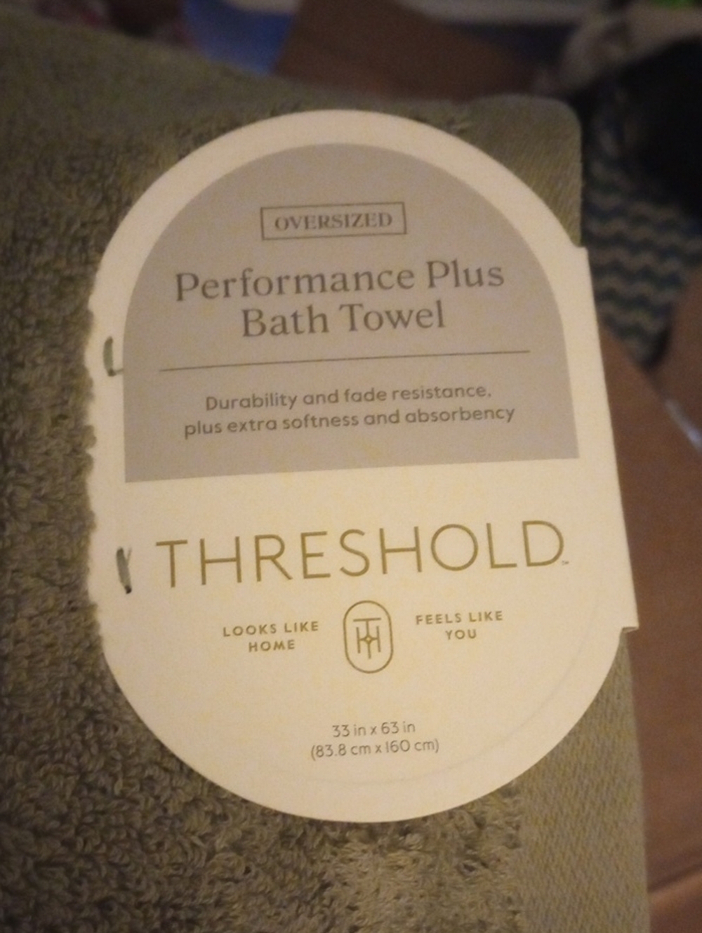 Threshold Performance Plus Bath Towel/Bath Sheet - Light Green  33"x 63" NWT